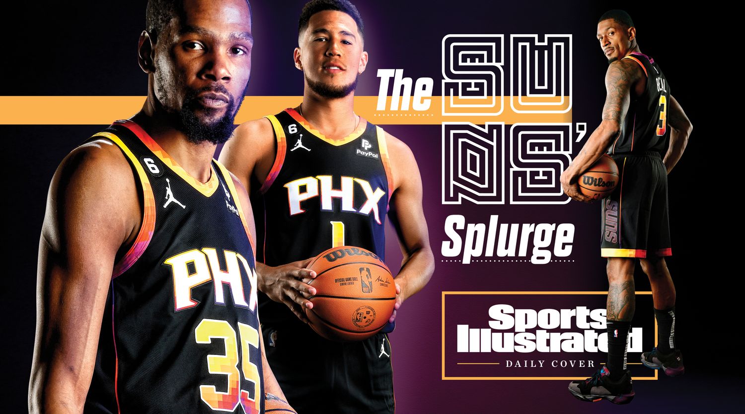 Sports Illustrated Daily Cover: Kevin Durant, Bradley Beal and Devin Booker pose with the headline “The Suns’ Splurge.”